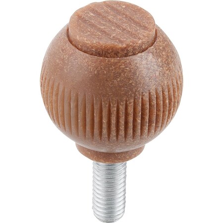 Kipp Spherical Knob Size:2, D1=32 D=M08X20 Biopolymer, Natural Breech K0253.10208143X20